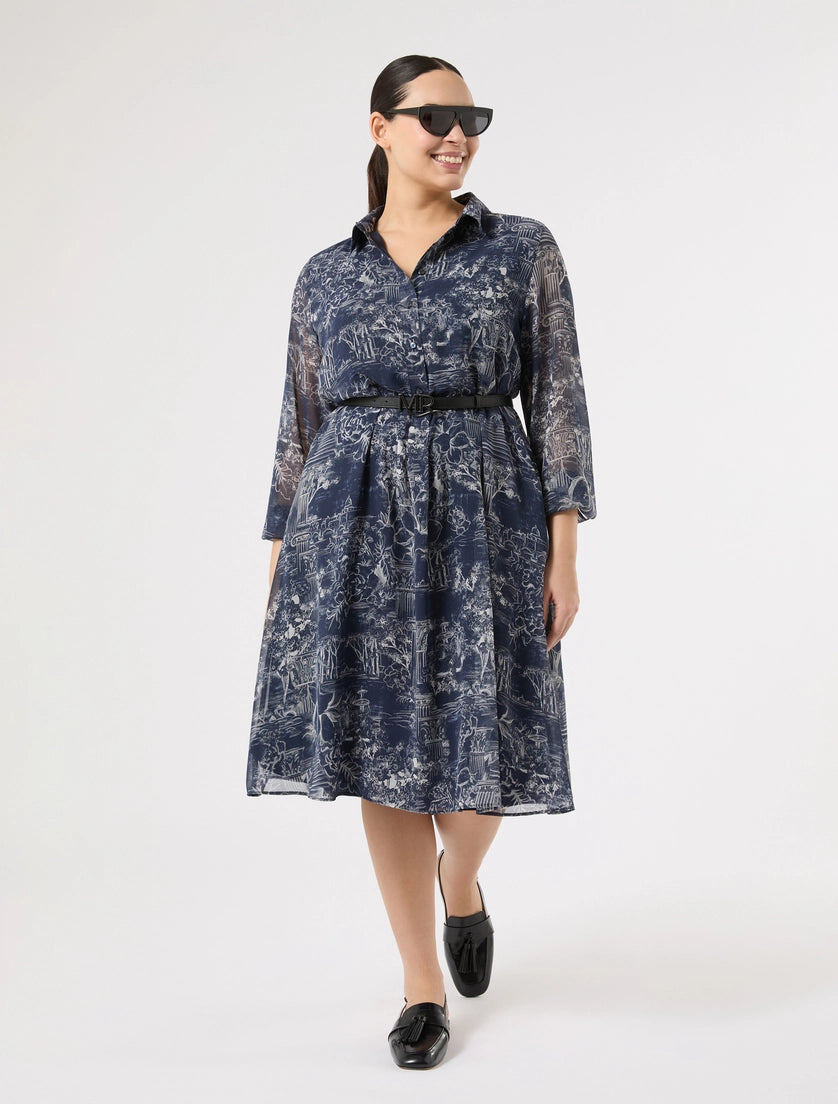 marina rinaldi printed georgette dress for woman