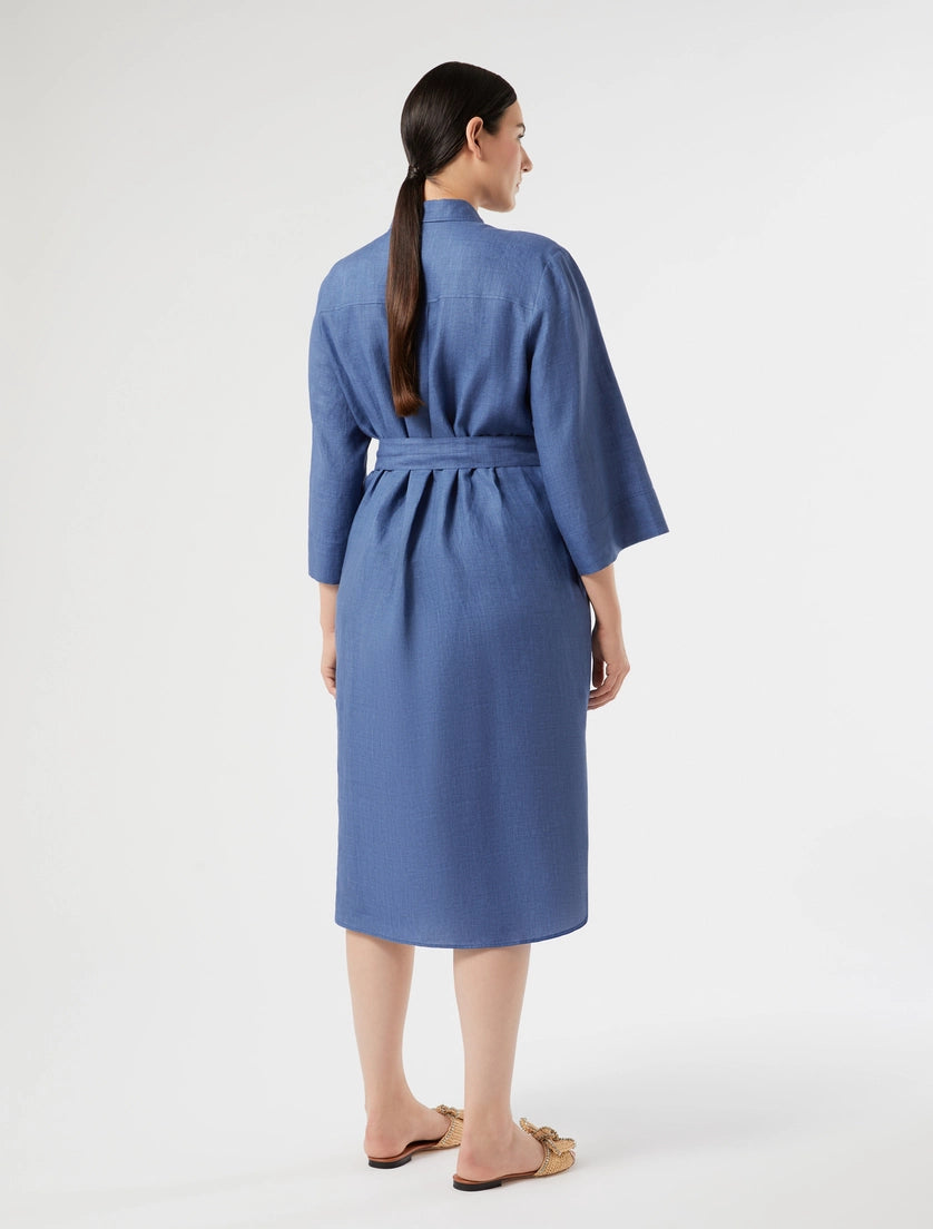 marina rinaldi linen canvas shirt dress for woman