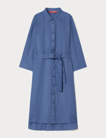marina rinaldi linen canvas shirt dress for woman
