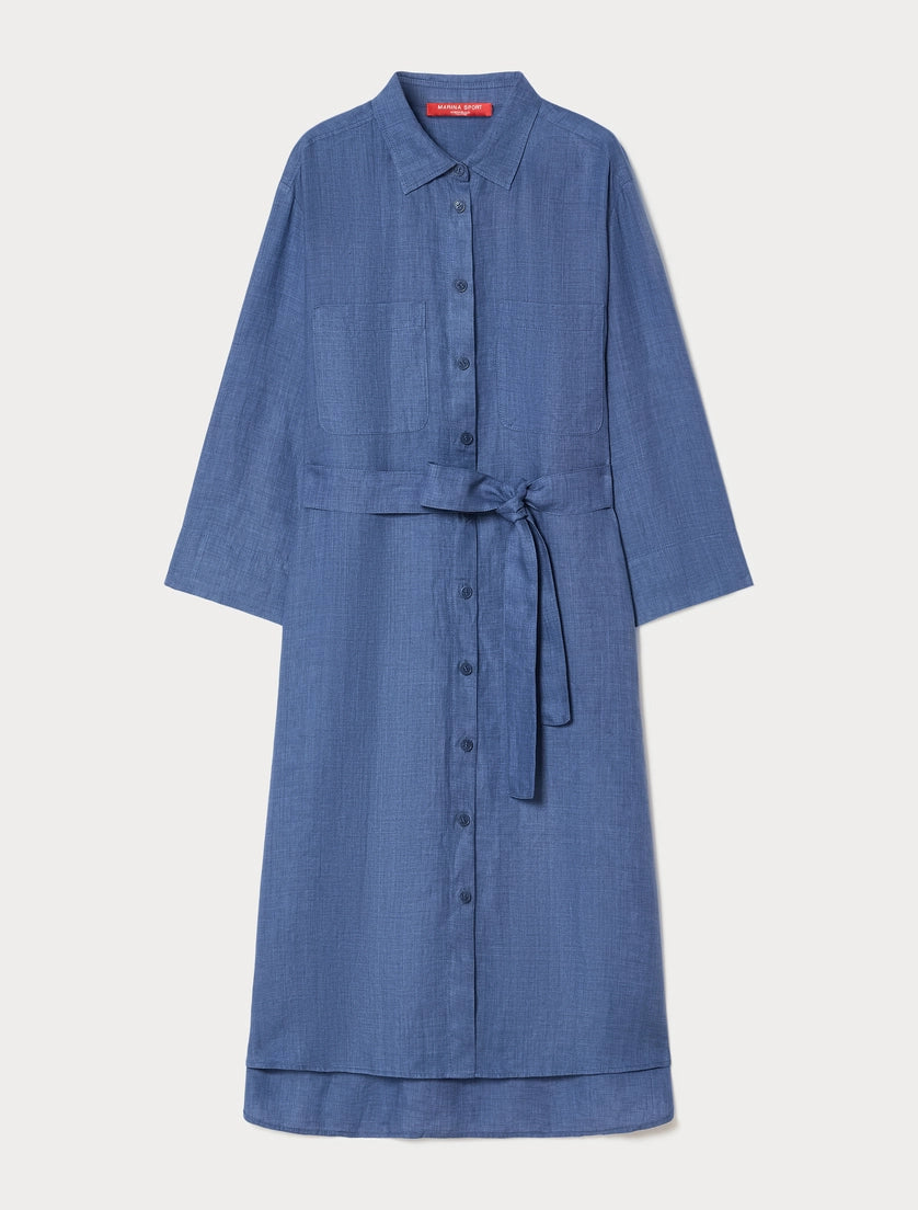 marina rinaldi linen canvas shirt dress for woman
