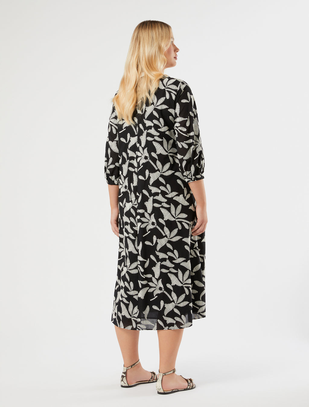 marina rinaldi embroidered muslin dress for woman