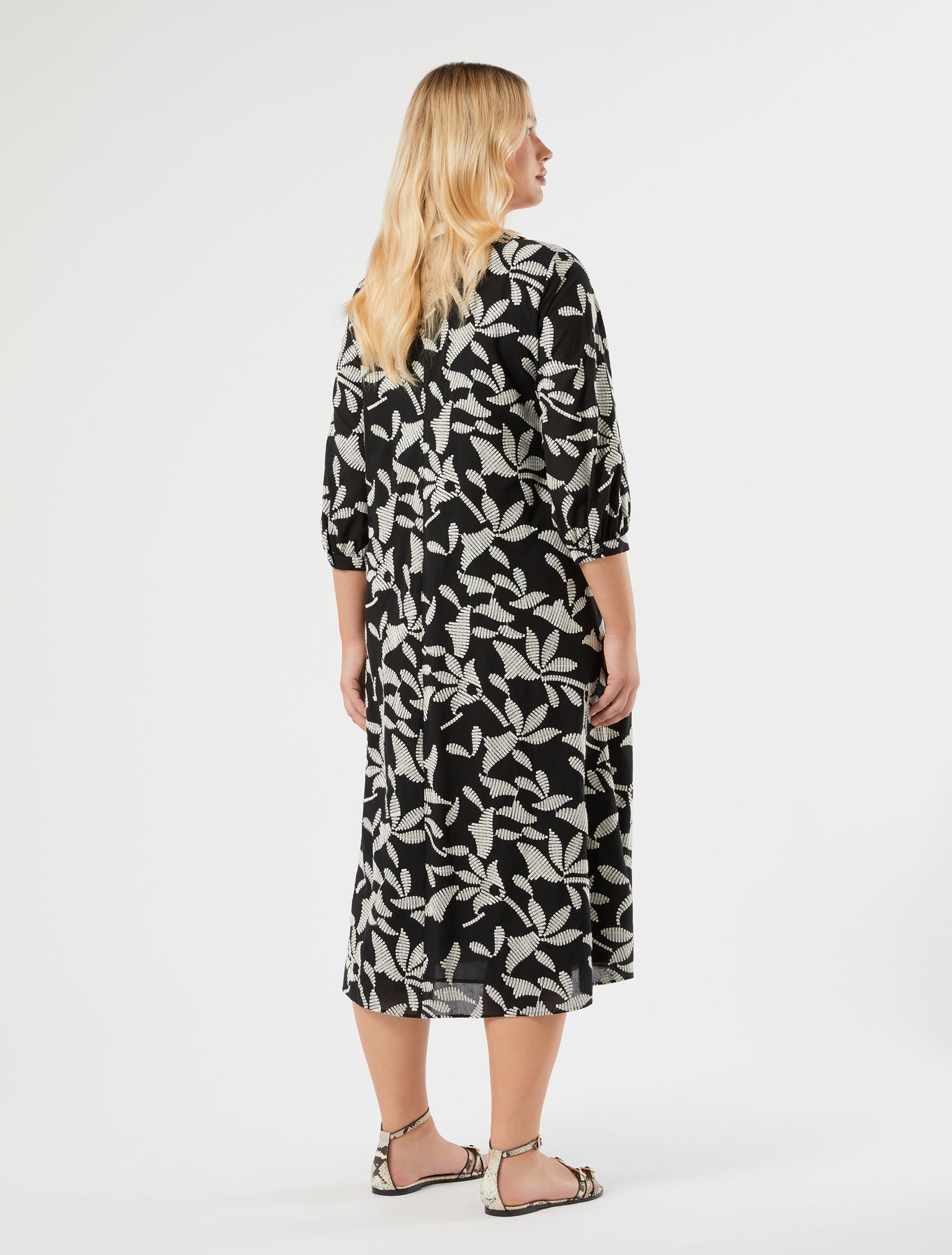 marina rinaldi embroidered muslin dress for woman
