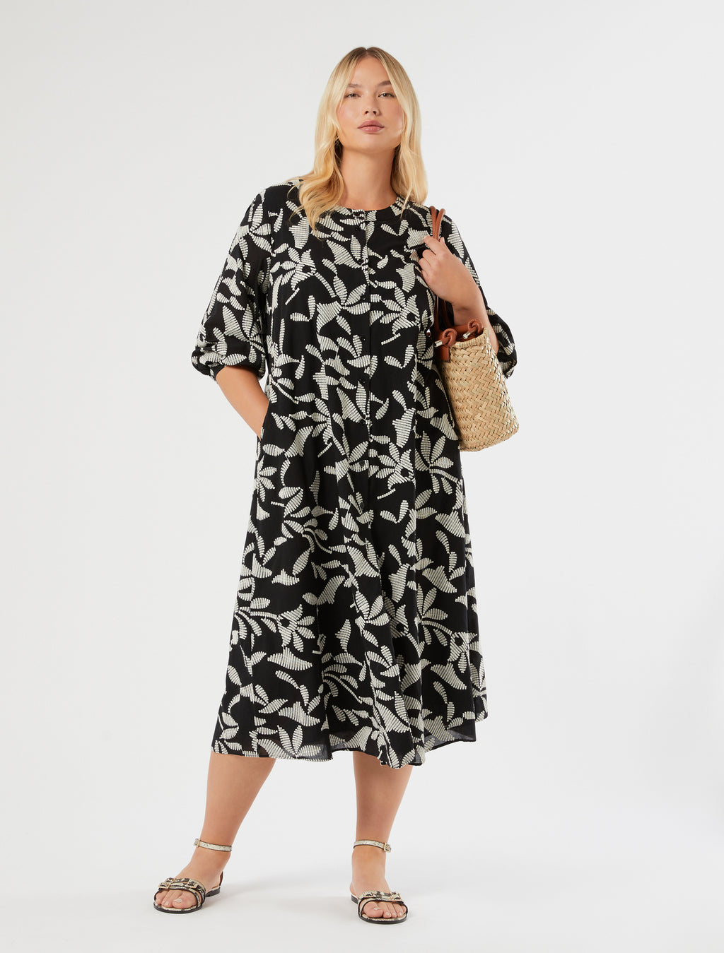 marina rinaldi embroidered muslin dress for woman