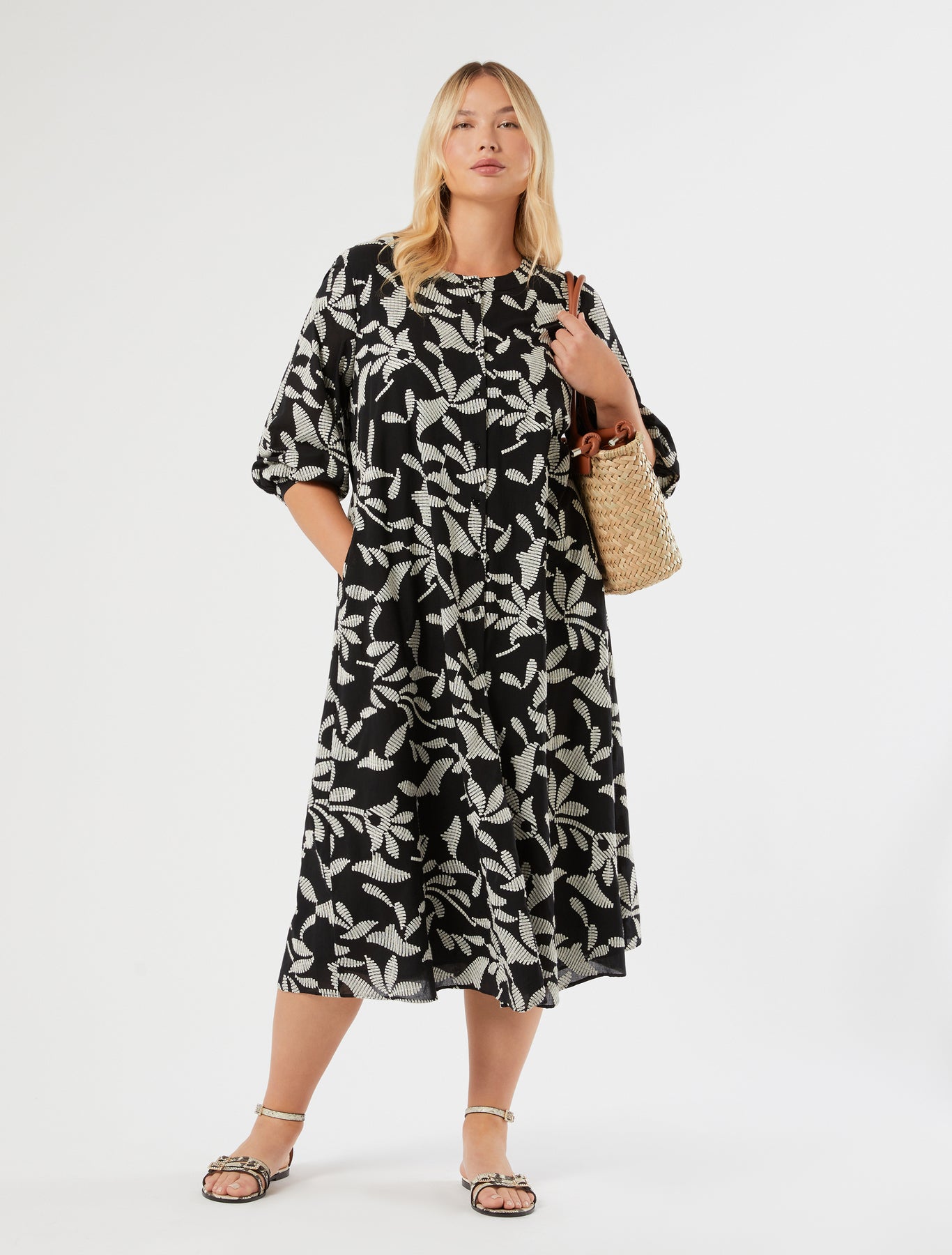 marina rinaldi embroidered muslin dress for woman