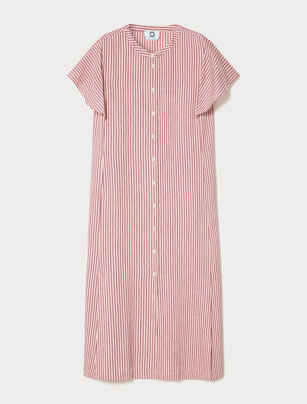 marina rinaldi long linen and silk canvas dress for woman