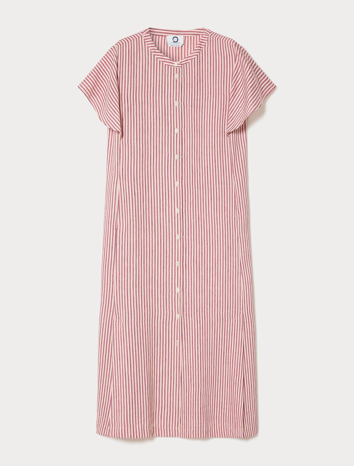 marina rinaldi long linen and silk canvas dress for woman