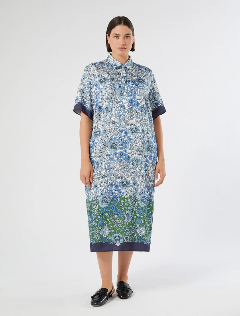 marina rinaldi printed twill dress for woman