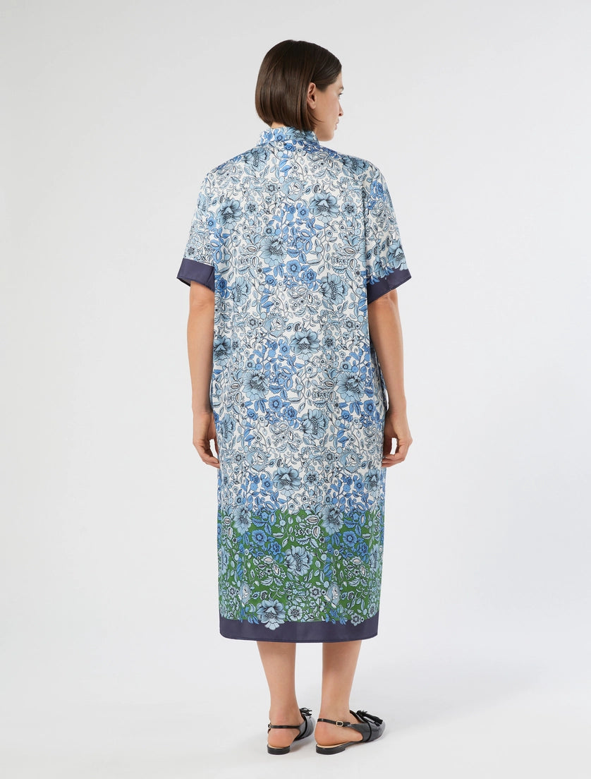marina rinaldi printed twill dress for woman