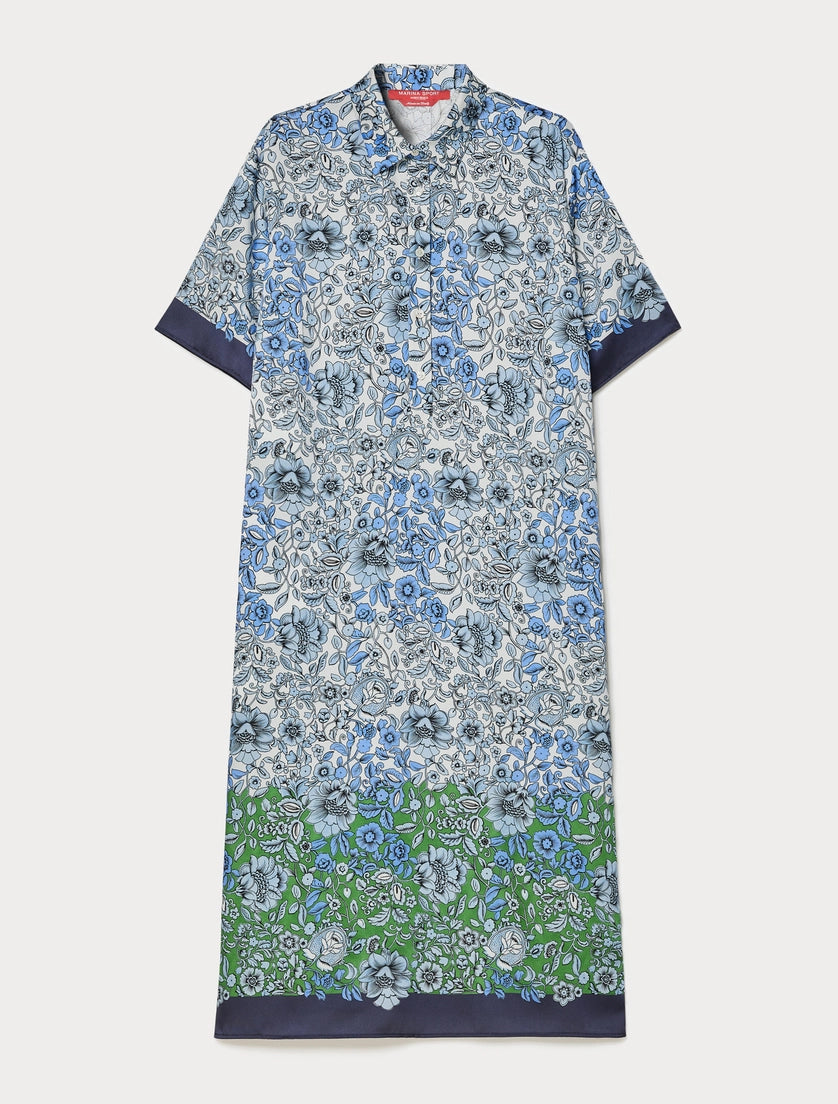 marina rinaldi printed twill dress for woman