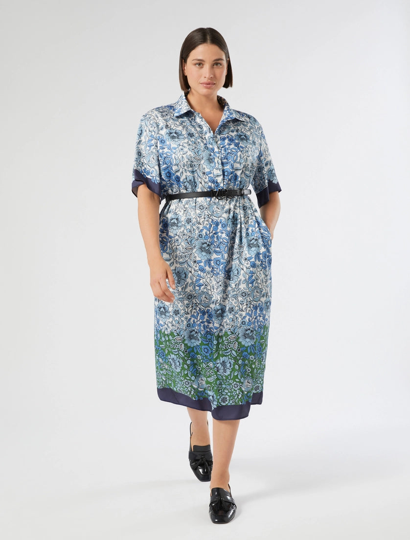 marina rinaldi printed twill dress for woman