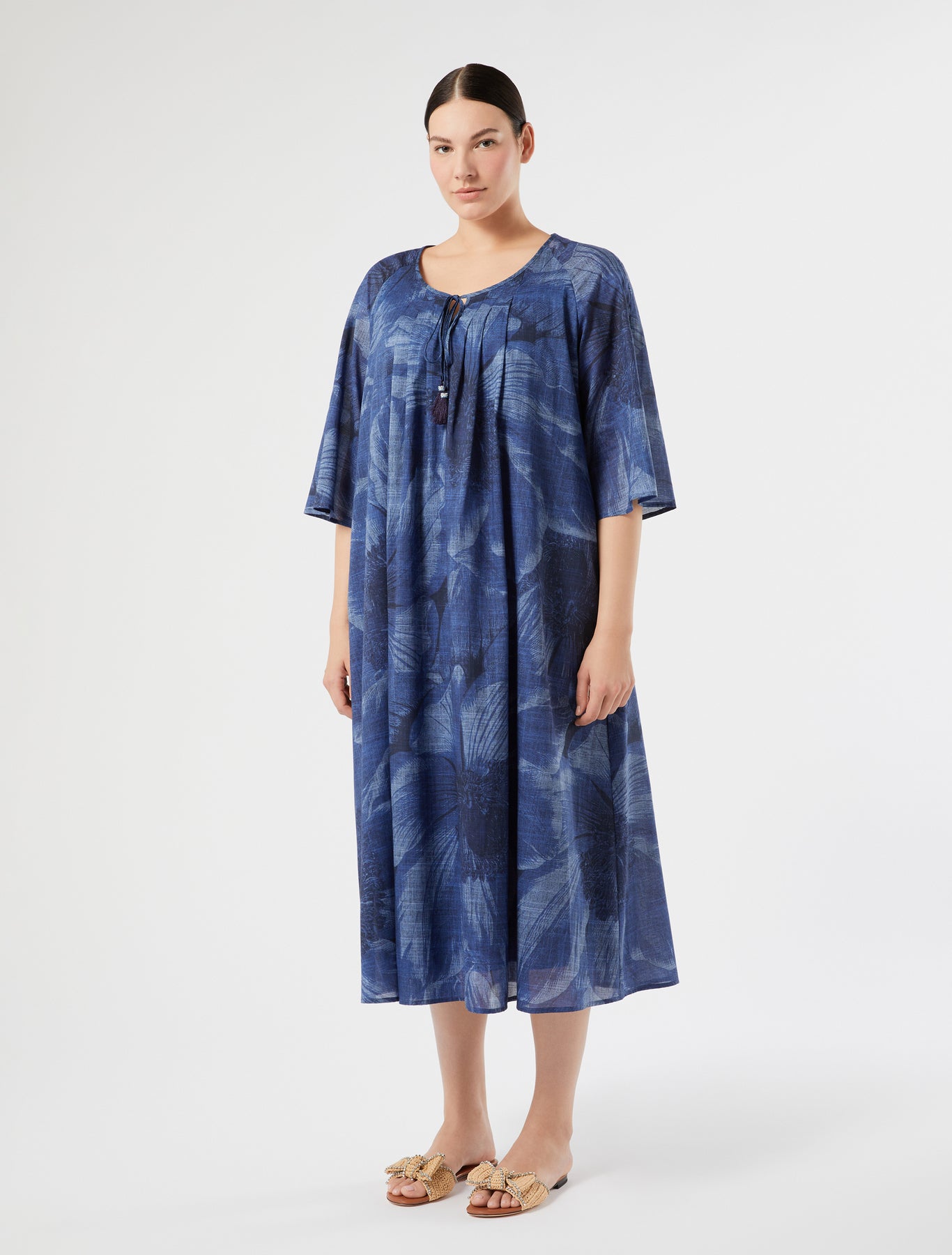 marina rinaldi cotton voile dress for woman