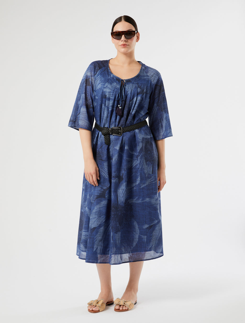 marina rinaldi cotton voile dress for woman