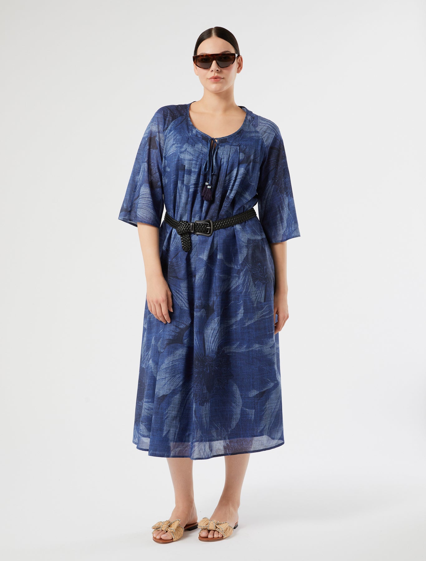 marina rinaldi cotton voile dress for woman