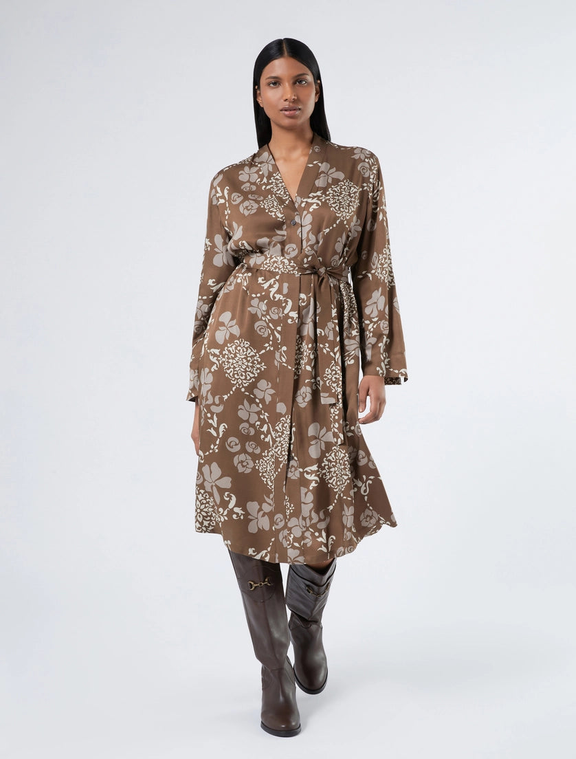 Printed twill dress