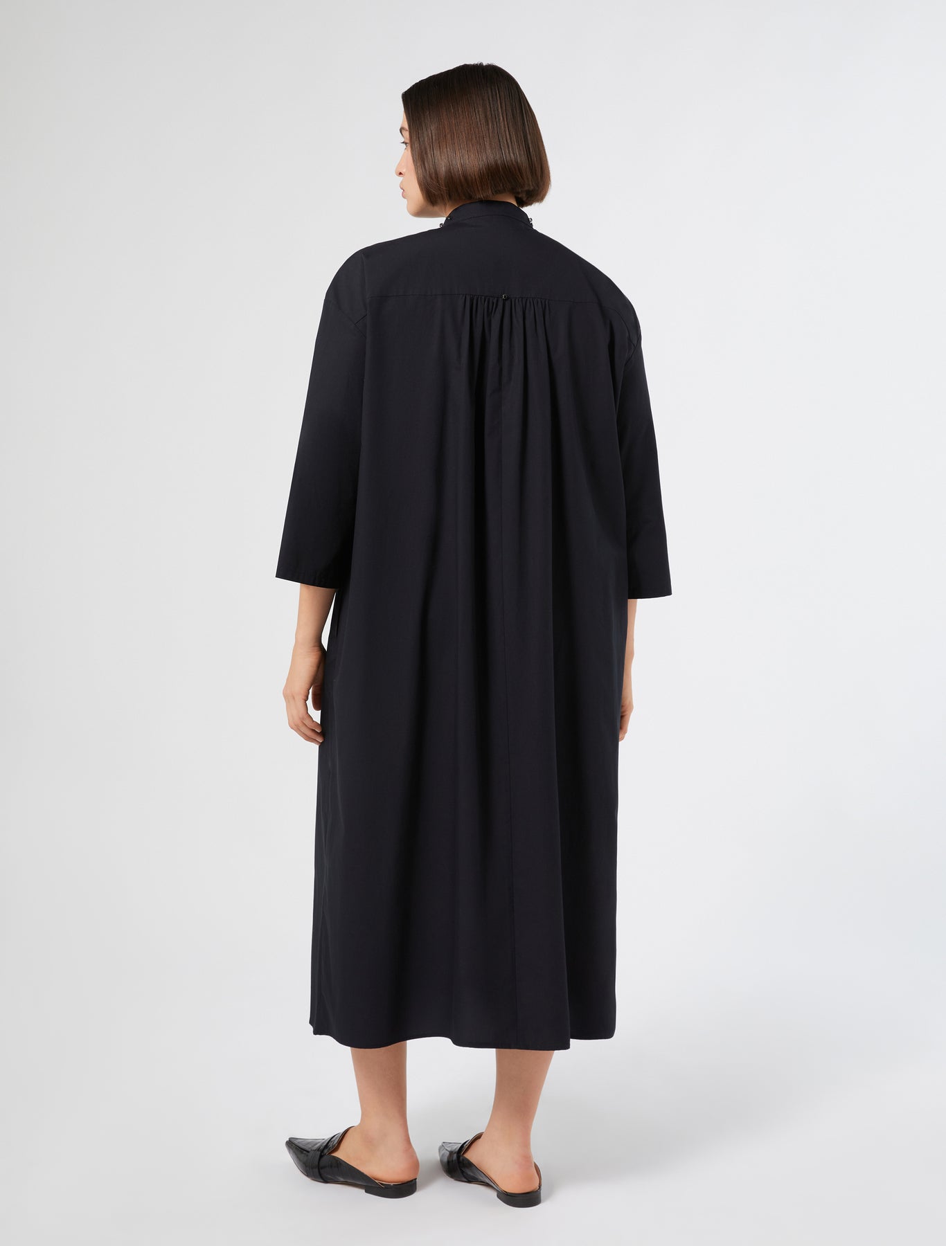 Embroidered poplin dress