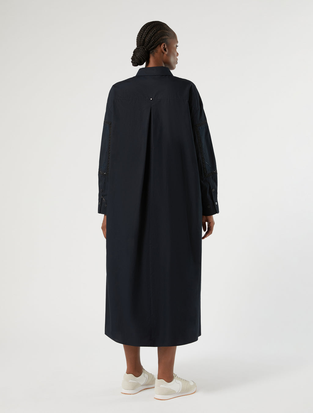 Marina Rinaldi poplin dress with lace detail for woman