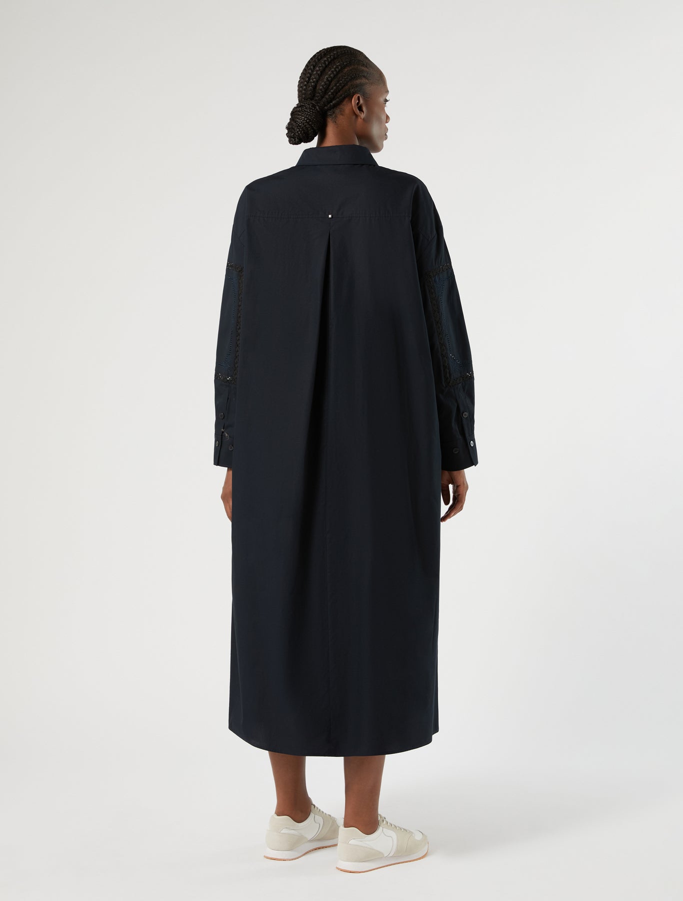 Marina Rinaldi poplin dress with lace detail for woman