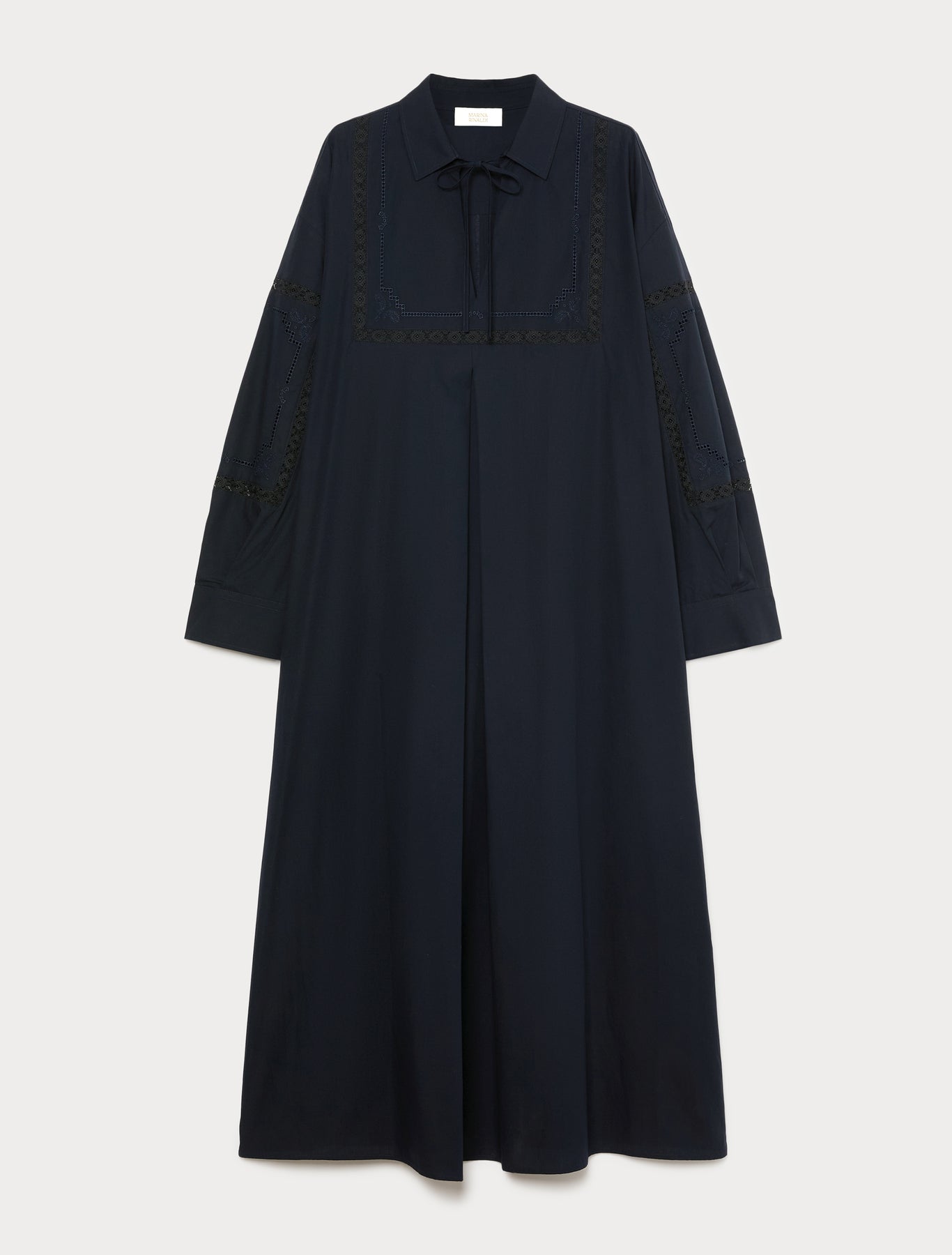 Marina Rinaldi poplin dress with lace detail for woman