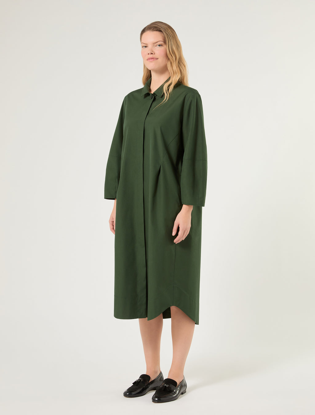 Marina Rinaldi cotton canvas shirt dress for woman
