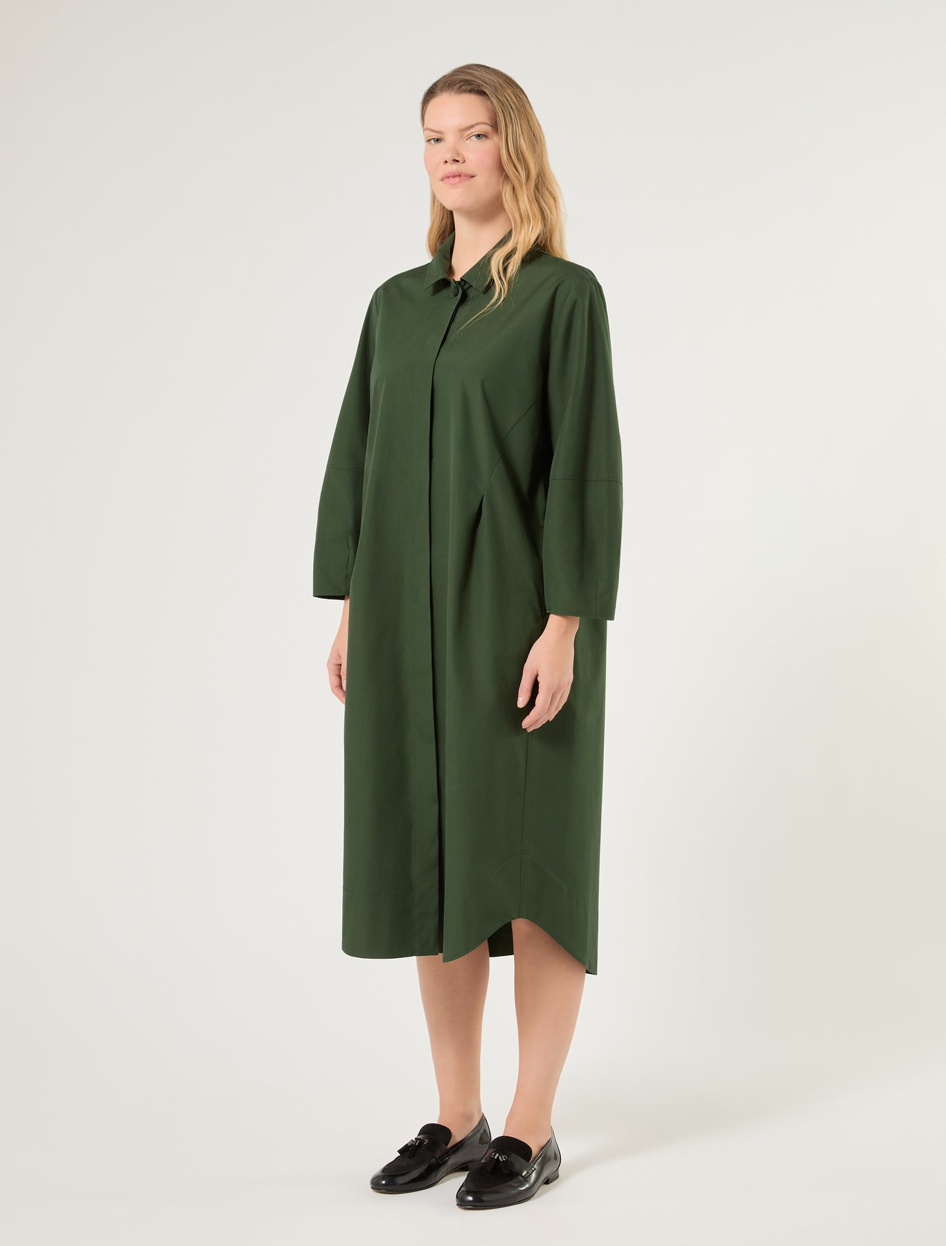 Marina Rinaldi cotton canvas shirt dress for woman