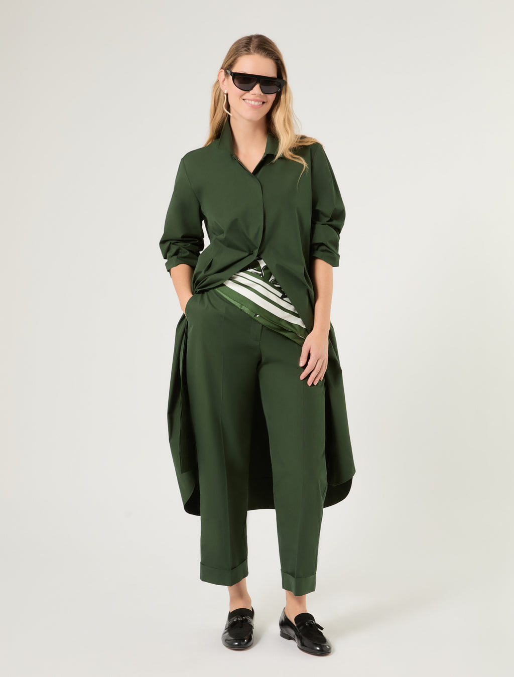 Marina Rinaldi cotton canvas shirt dress for woman