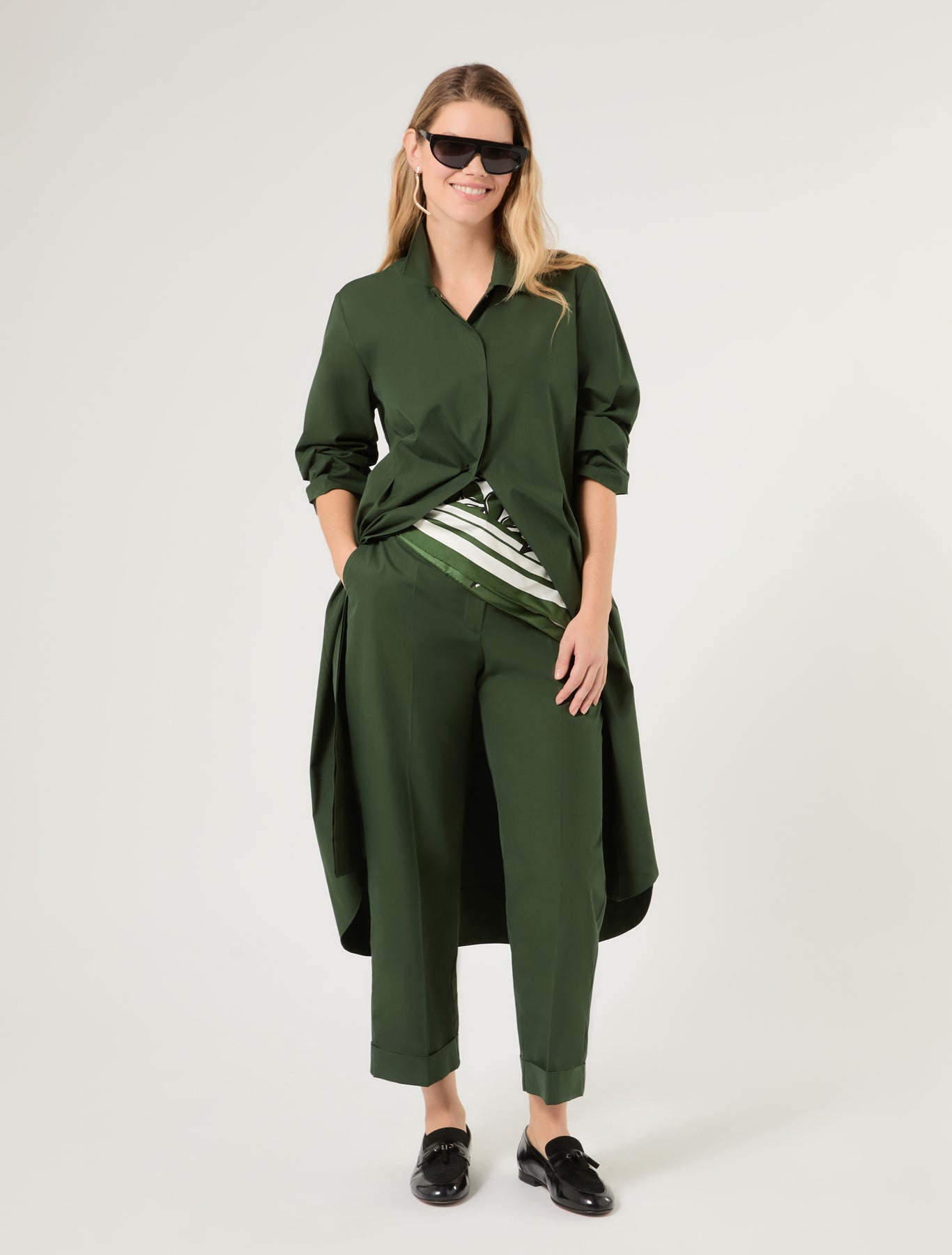 Marina Rinaldi cotton canvas shirt dress for woman