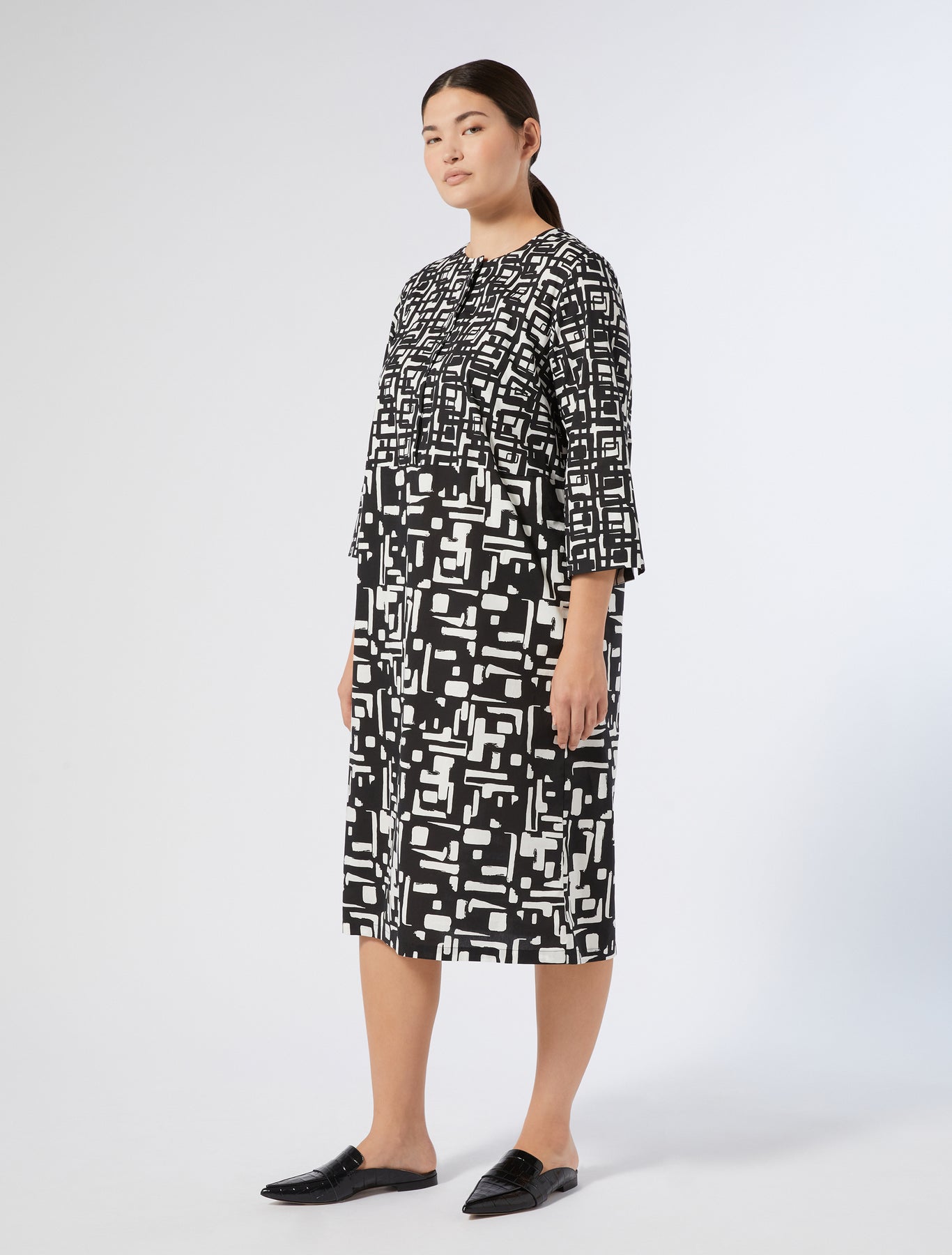 Dress in printed poplin