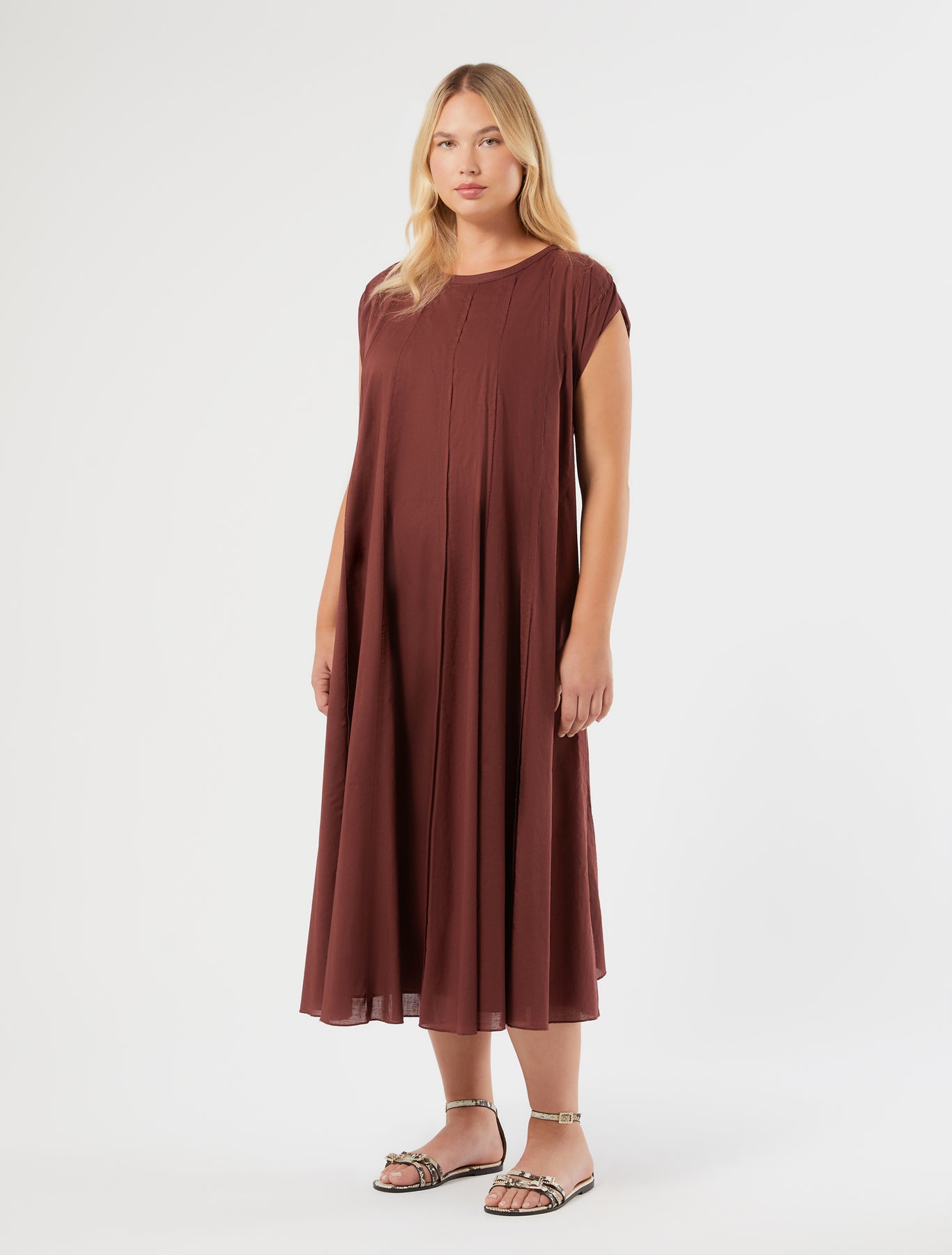 marina rinaldi embroidered muslin dress for woman