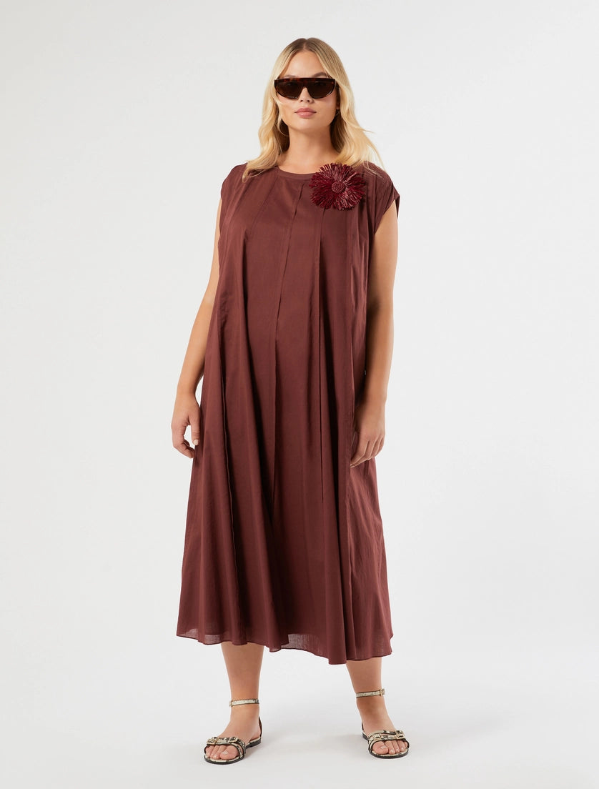 marina rinaldi embroidered muslin dress for woman