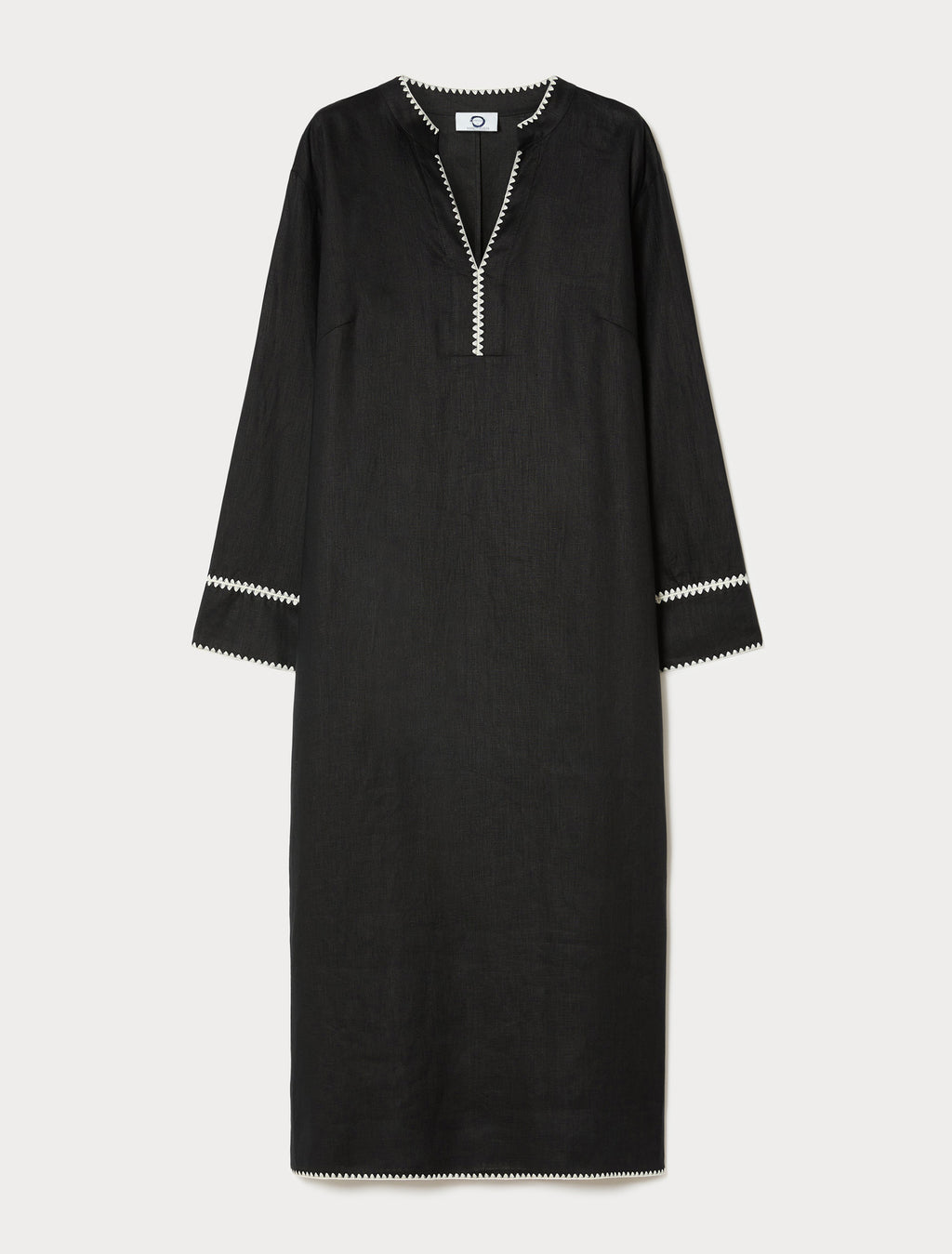 marina rinaldi embroidered linen canvas dress for woman