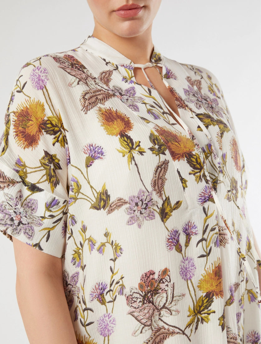 marina rinaldi crepon print dress for woman