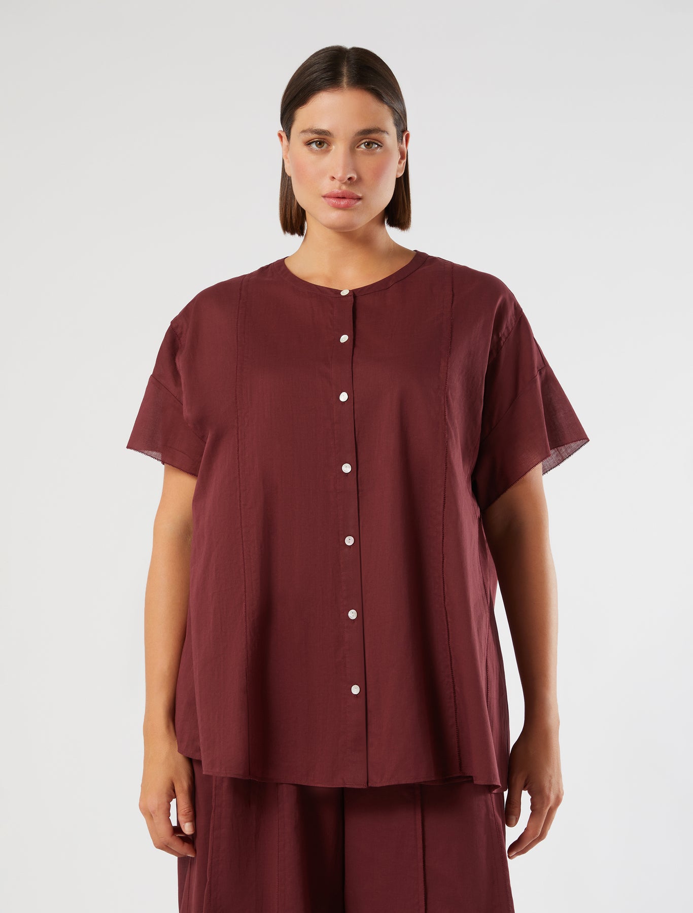marina rinaldi embroidered muslin shirt for woman