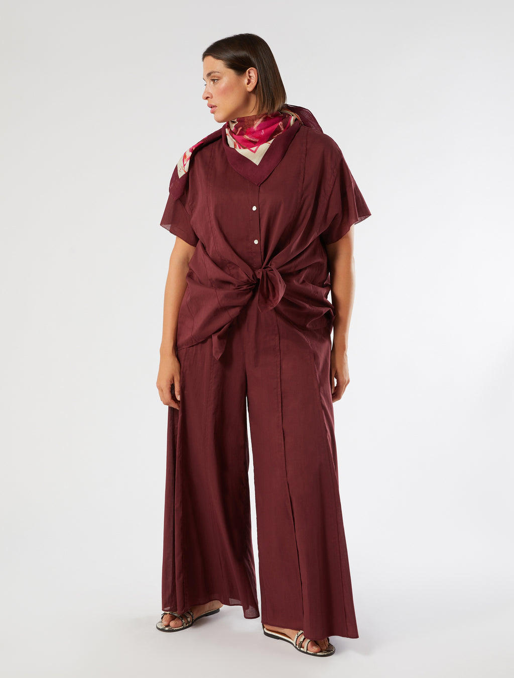 marina rinaldi embroidered muslin shirt for woman