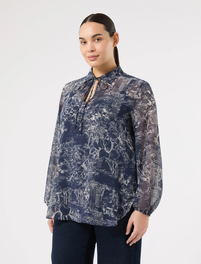 marina rinaldi printed georgette blouse for woman