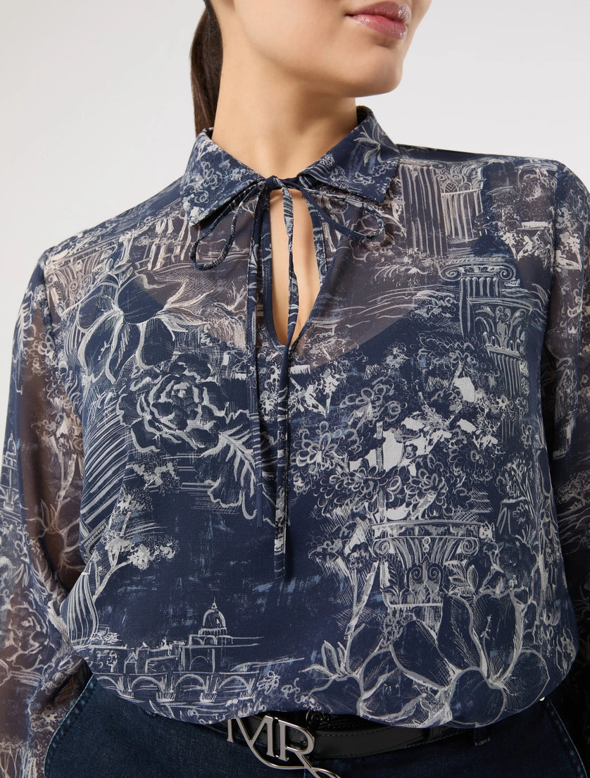 marina rinaldi printed georgette blouse for woman