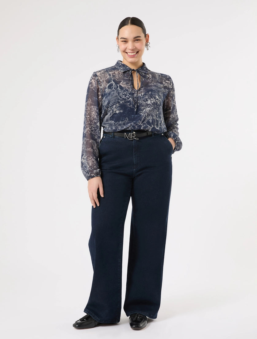 marina rinaldi printed georgette blouse for woman