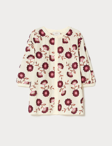 marina rinaldi embroidered muslin shirt for woman