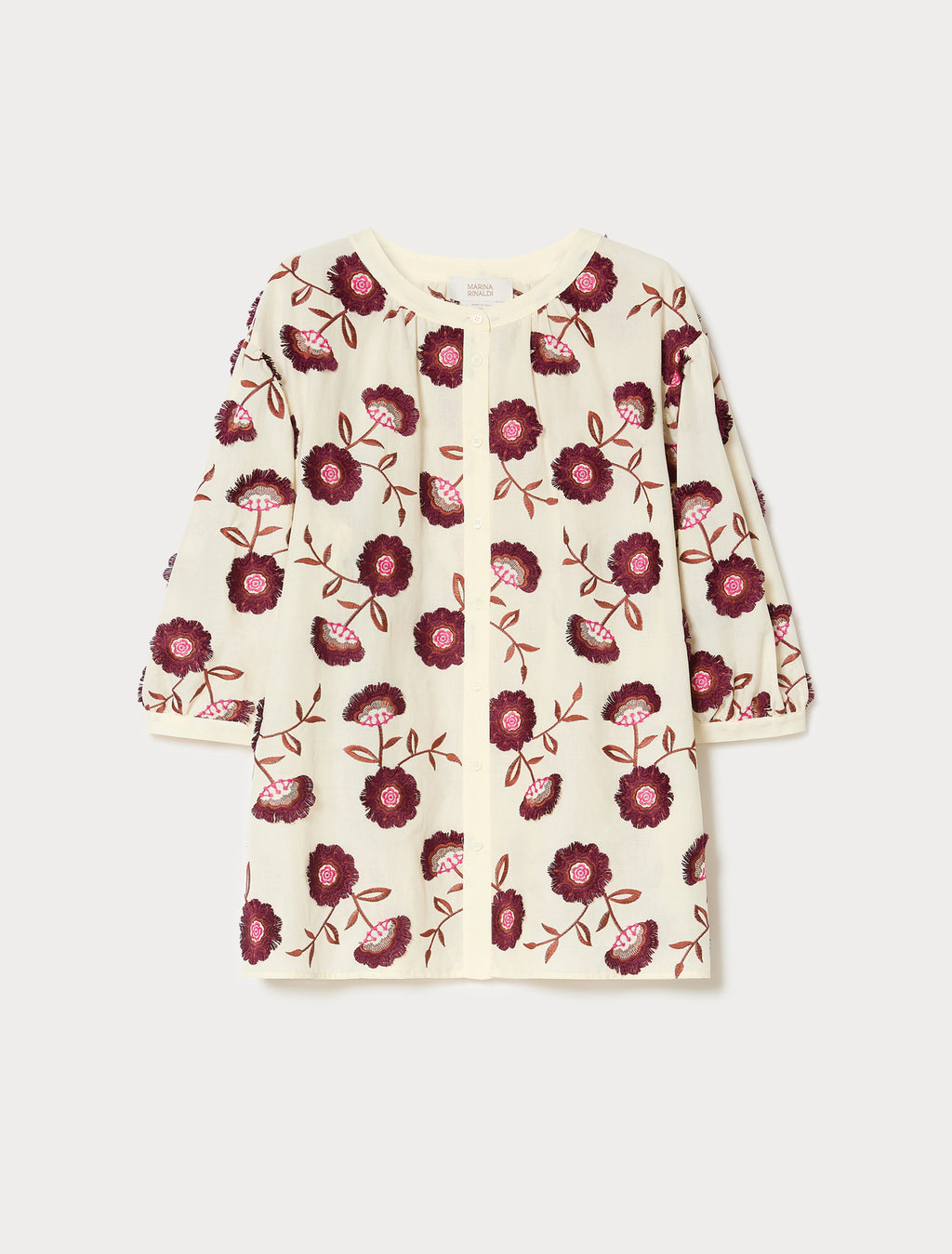 marina rinaldi embroidered muslin shirt for woman