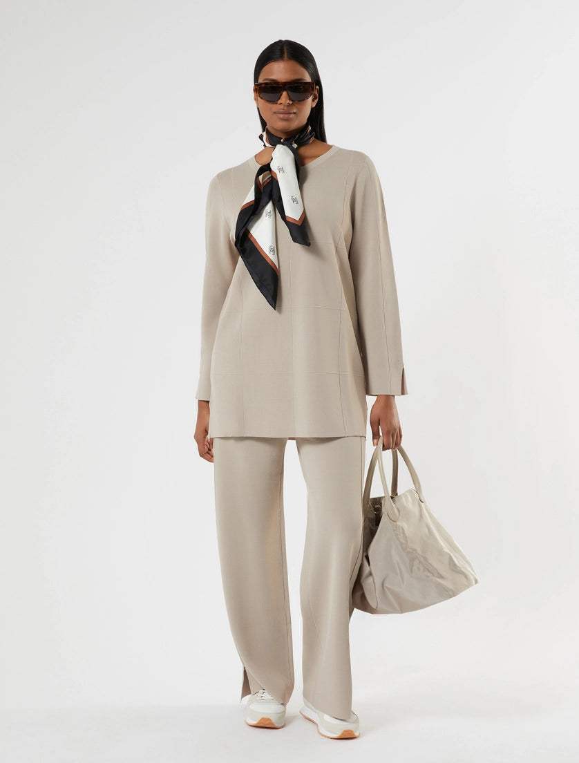 Viscose knit trousers