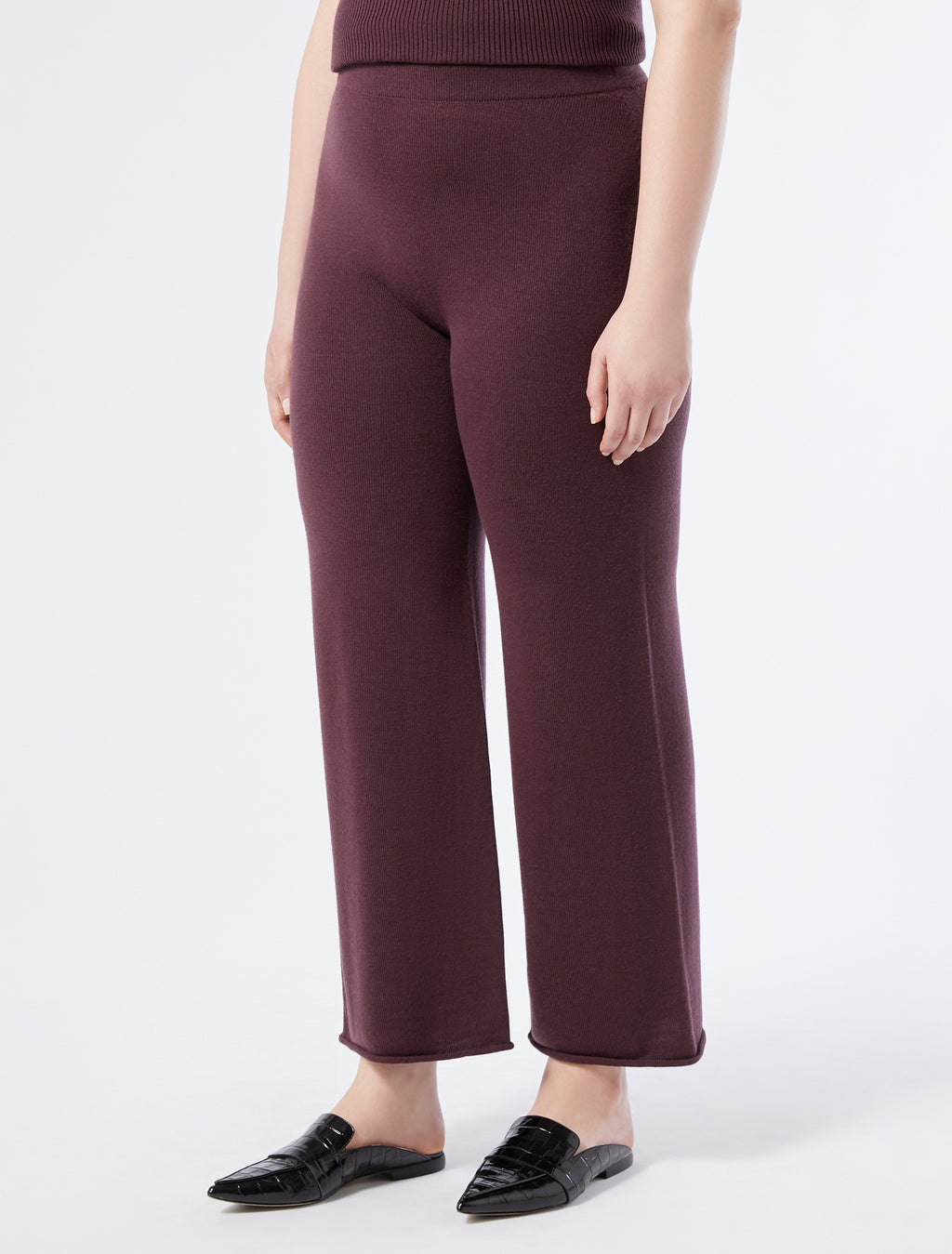Wool knit trousers