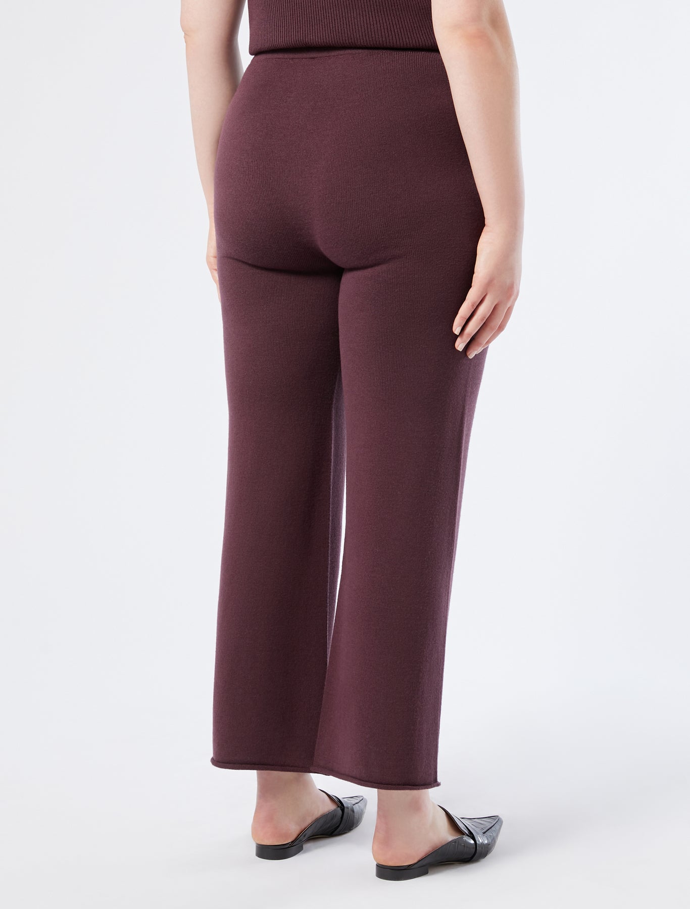 Wool knit trousers