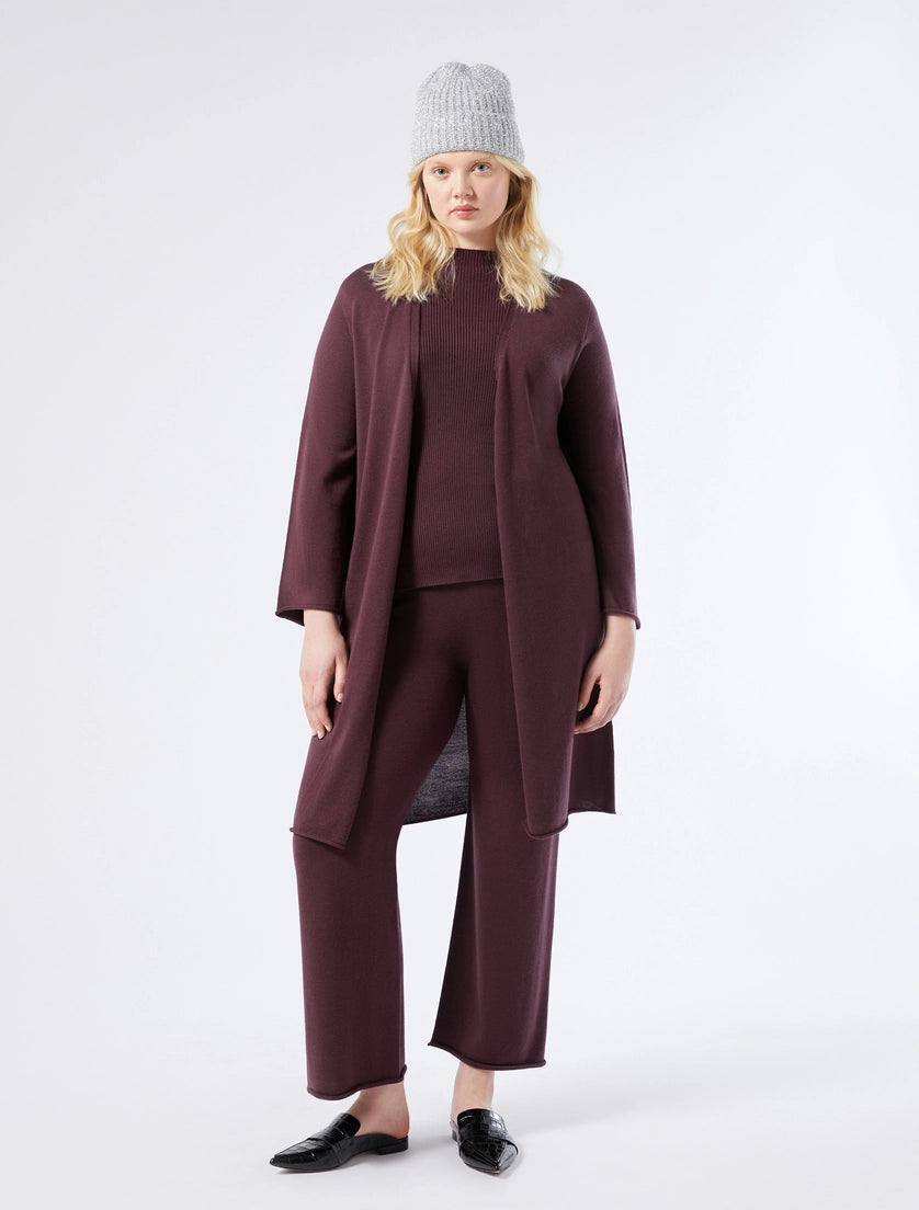 Wool knit trousers