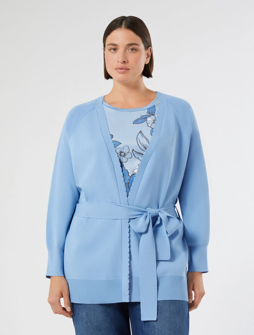 marina rinaldi viscose crêpe cardigan for woman