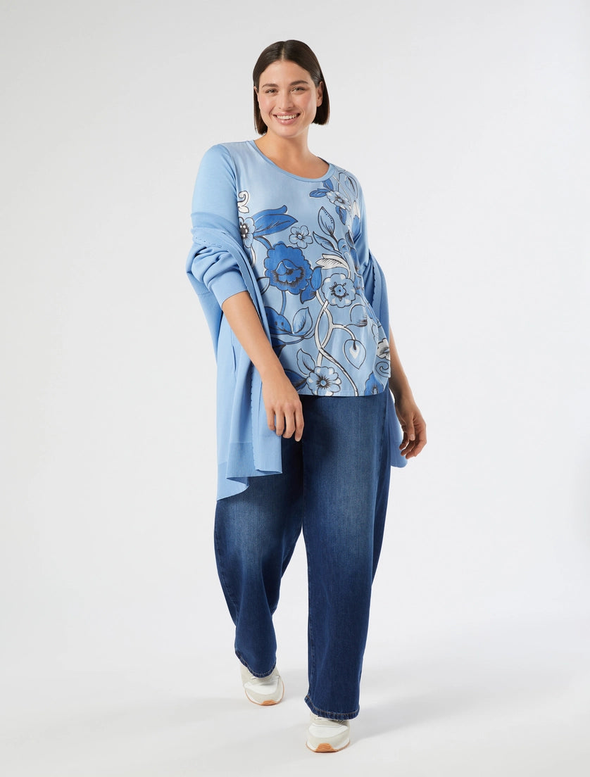 marina rinaldi viscose crêpe cardigan for woman
