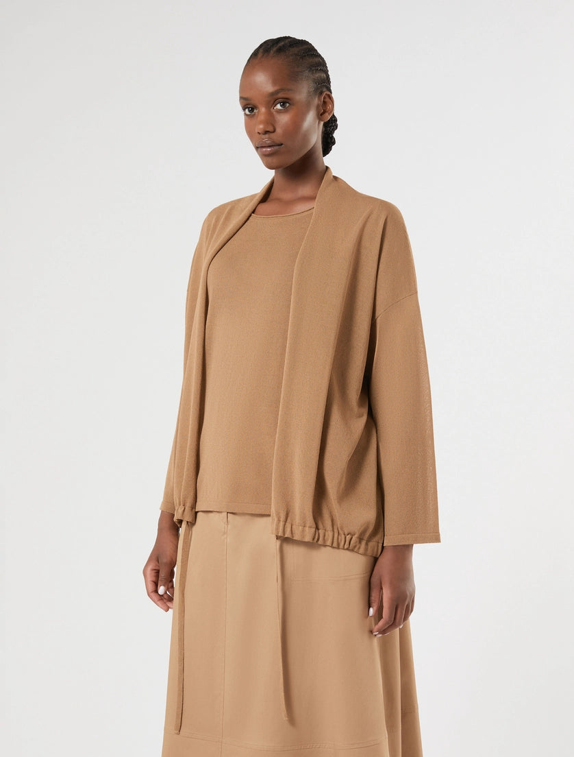 Viscose crepe cardigan