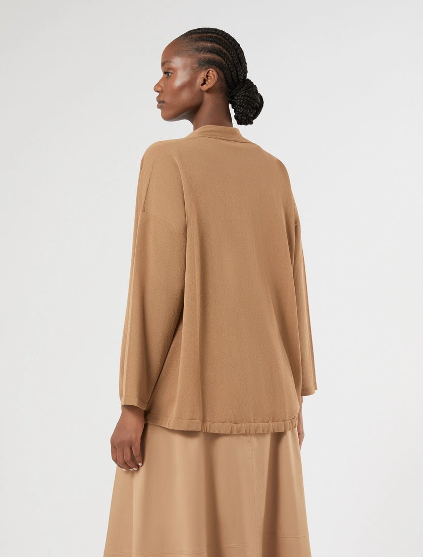 Viscose crepe cardigan