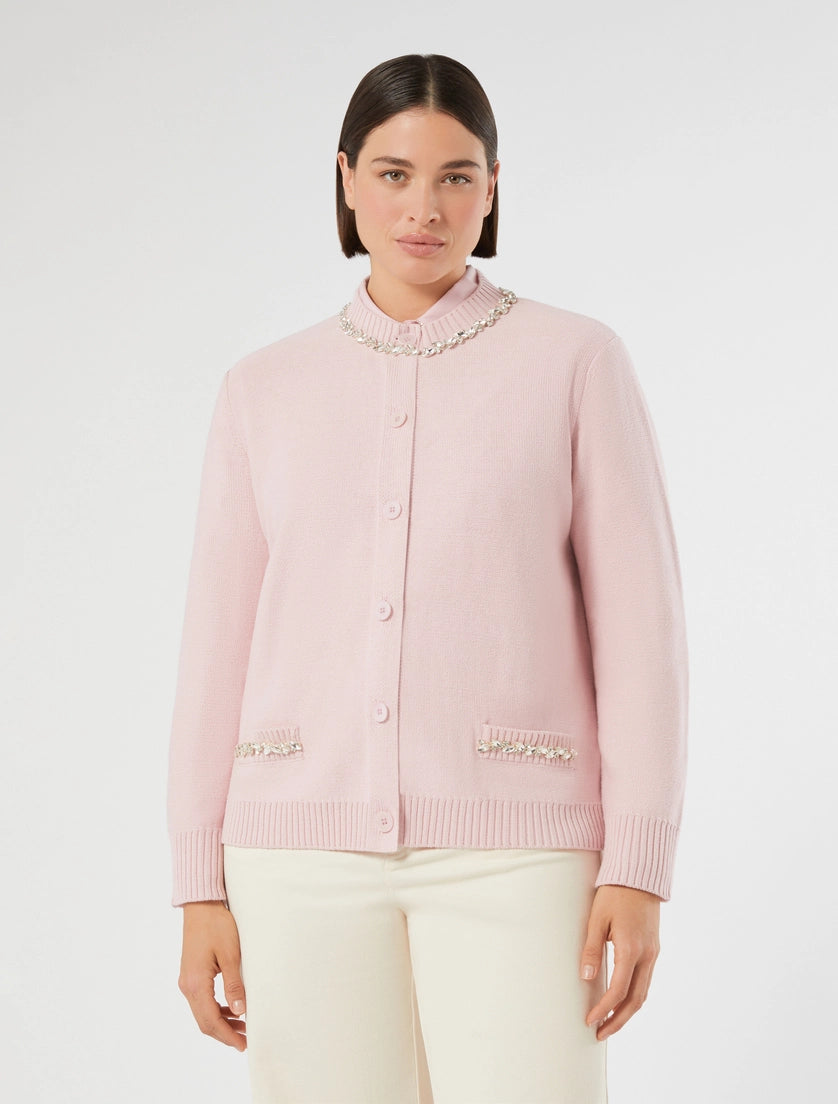 Embroidered cotton cardigan