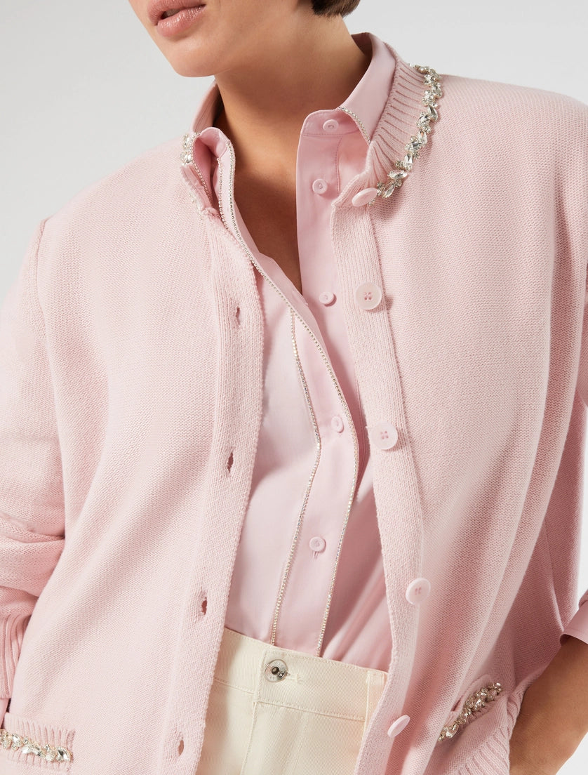 Embroidered cotton cardigan