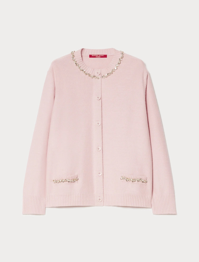 Embroidered cotton cardigan