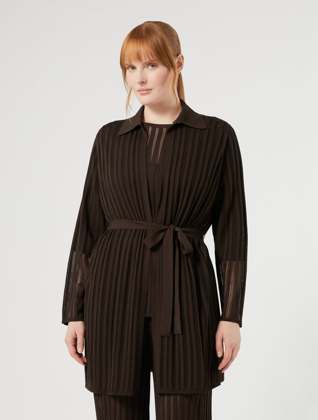 Marina Rinaldi ribbed knit cardigan for woman